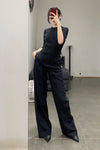mame kurogouchi crew neck rib knit top MM22SS JS027 navy blue